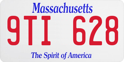 MA license plate 9TI628