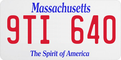 MA license plate 9TI640