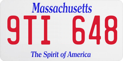 MA license plate 9TI648