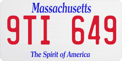MA license plate 9TI649