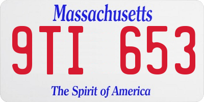 MA license plate 9TI653