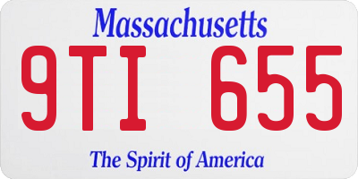 MA license plate 9TI655