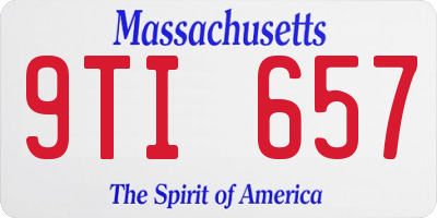 MA license plate 9TI657