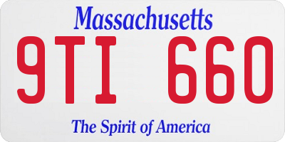 MA license plate 9TI660