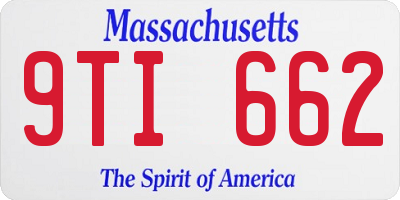 MA license plate 9TI662