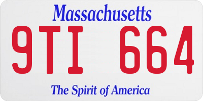 MA license plate 9TI664