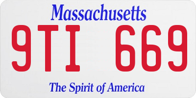 MA license plate 9TI669