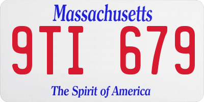 MA license plate 9TI679