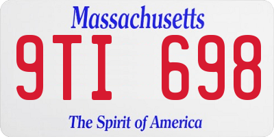 MA license plate 9TI698