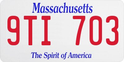 MA license plate 9TI703