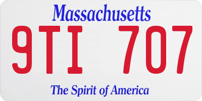 MA license plate 9TI707