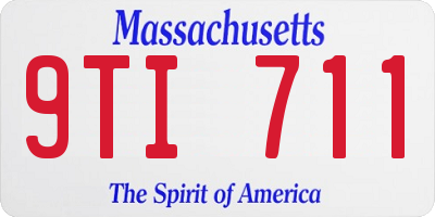 MA license plate 9TI711