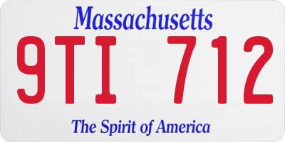 MA license plate 9TI712