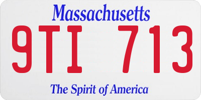 MA license plate 9TI713