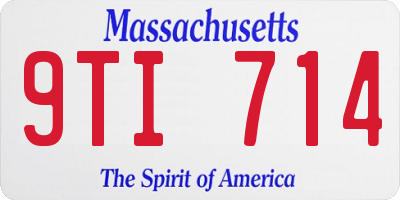 MA license plate 9TI714