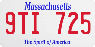 MA license plate 9TI725