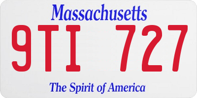 MA license plate 9TI727