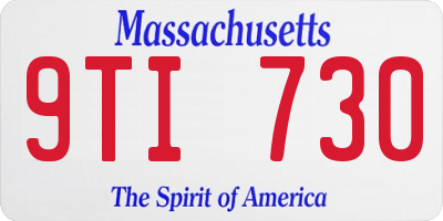 MA license plate 9TI730