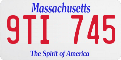 MA license plate 9TI745