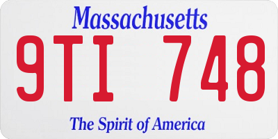 MA license plate 9TI748