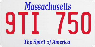 MA license plate 9TI750