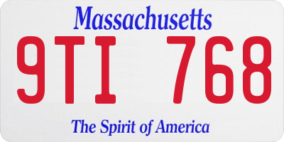 MA license plate 9TI768