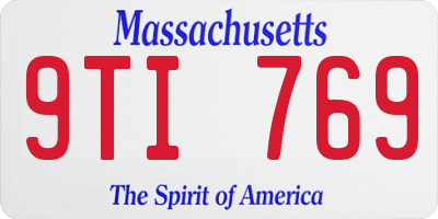 MA license plate 9TI769