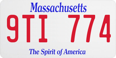 MA license plate 9TI774