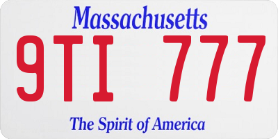 MA license plate 9TI777