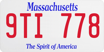 MA license plate 9TI778