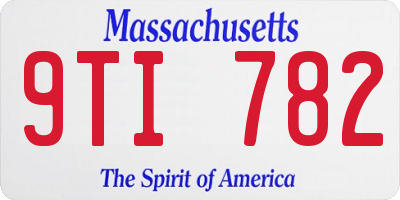 MA license plate 9TI782
