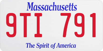 MA license plate 9TI791