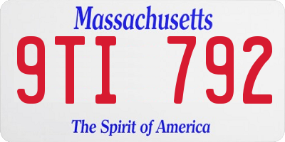 MA license plate 9TI792