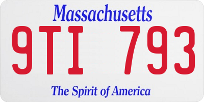 MA license plate 9TI793
