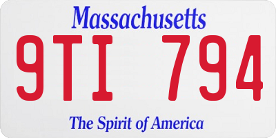 MA license plate 9TI794