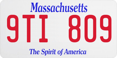 MA license plate 9TI809