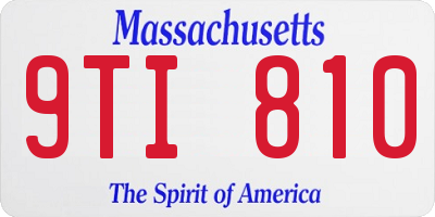 MA license plate 9TI810