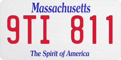 MA license plate 9TI811