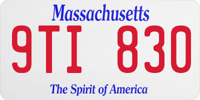 MA license plate 9TI830