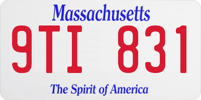 MA license plate 9TI831