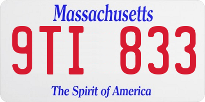 MA license plate 9TI833