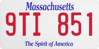 MA license plate 9TI851