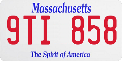 MA license plate 9TI858