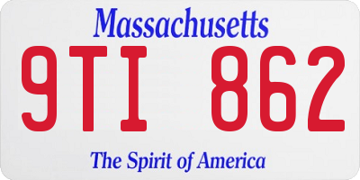 MA license plate 9TI862