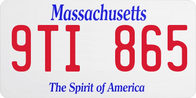 MA license plate 9TI865