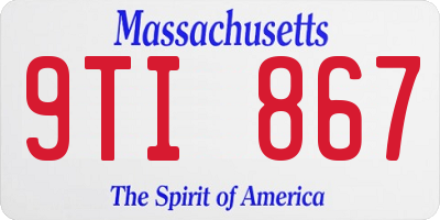 MA license plate 9TI867