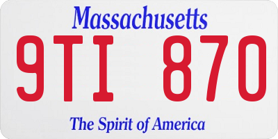 MA license plate 9TI870