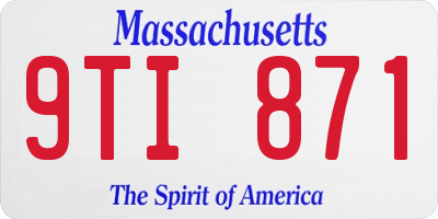 MA license plate 9TI871