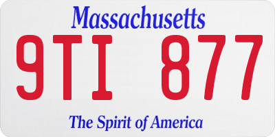 MA license plate 9TI877