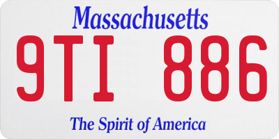 MA license plate 9TI886